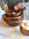 The Ember Elegance Collection: Handcrafted Wooden Serving Bowls