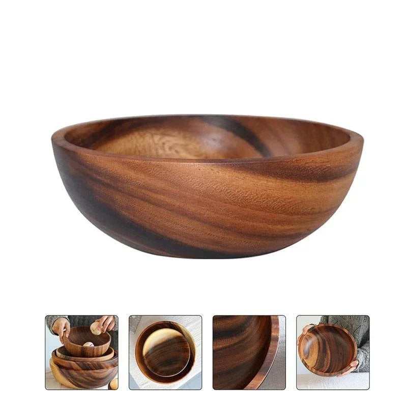 The Ember Elegance Collection: Handcrafted Wooden Serving Bowls